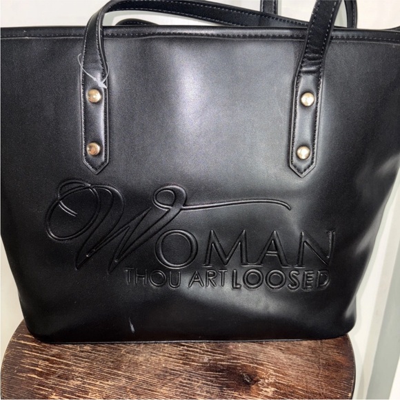 other Handbags - Black Tote Bag woman thou art lose! Christians  smoke free#fastshipping -#nwot